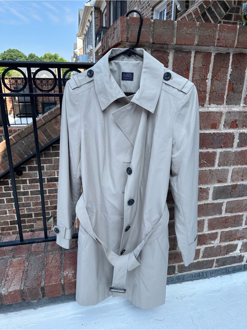 Women’s Stone Trench Coat with Belt